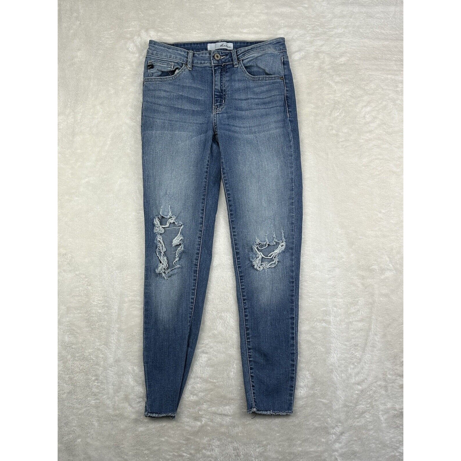 Kancan Jeans Women's Sz 5/26 Style Estilo Distressed Light Wash Skinny